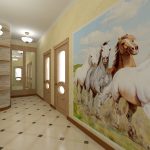 Horses in the hallway on the wall
