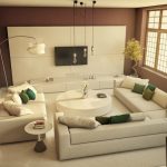 Čokoládově béžový design obývacího pokoje
