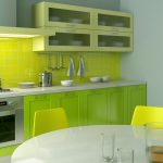 Interior de cozinha cinza e limão