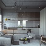 Lofto stiliaus virtuvė-svetainė