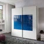 White wardrobe with a blue square