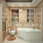Salle de bain avec luminaires modernes