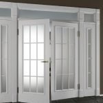 Πόρτες με γυαλί λευκού ξύλου