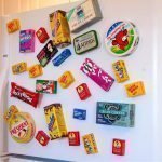 Magnets on the refrigerator door