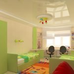 Svetlozelený nábytok v detskej izbe