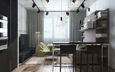 Design cozinha sala 30 sq. m. + 70 fotos de idéias de interiores