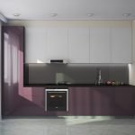 White and purple kitchen furniture