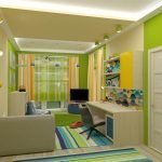 Světle zelené stěny v dětském pokoji