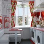Poppies on curtains and pictures