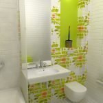 Žalia plytelė vonios kambaryje