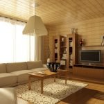 Wohnzimmerinnenraum aus Holz