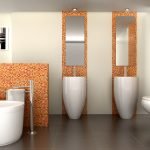 Mosaic areas in the bathroom interior