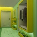 Interiør i gule og grønne farger