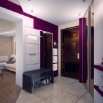 The combination of white and purple colors on the walls