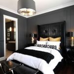 Schlafzimmer grau mit schwarz