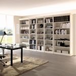 Large white bookcase in the hall
