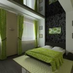Trang trí phòng ngủ màu xanh lá cây và màu đen