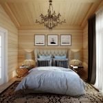 Light decor of a wooden bedroom