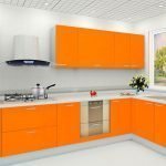 Rohový kuchynský set oranžový