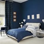 Blue walls in the bedroom 11 square meters. m