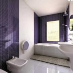Azulejo oscuro en el baño con ventana