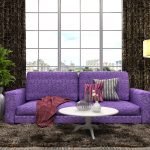 Lilac καναπέ για το σαλόνι