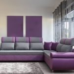 Grå lilla sofa