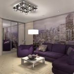 Fotoliu și canapea în violet