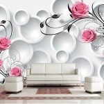 Papier peint photo volumétrique avec des roses