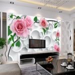 Living room with photo wallpaper
