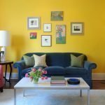 Mustard blue sofa