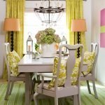 Bright furniture in the dining room