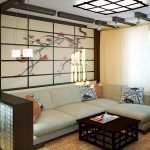 Sudut sofa dalam gaya oriental