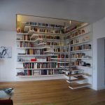 Home library staircase