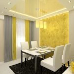 Màu xám kết hợp với màu vàng trong nội thất