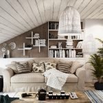 Béžová skandinávská obývací pokoj