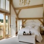 High ceilings in the bedroom in the country
