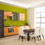 Muebles de cocina de color naranja-marrón