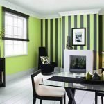 Green walls with black stripes