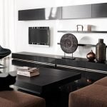 Black furniture in the living room