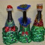 Champagne in the form of Christmas trees