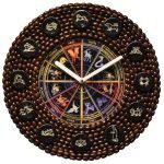 Horloge avec signes du zodiaque