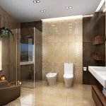 Bathroom in a modern decor with tiles