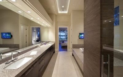 Design eines braunen Badezimmers +75 Fotoideen