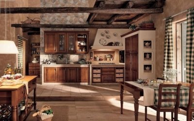 Kjøkkendesign i landlig stil - interiør +75 bilder