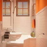 Plancher de salle de bain orange