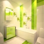 Salle de bain blanche et verte