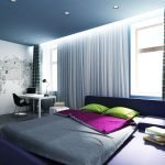 Modrá ložnice +75 fotografií designu a interiéru