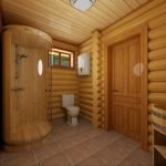 Wooden shower stall