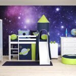 Habitación para bebés estilo cosmos